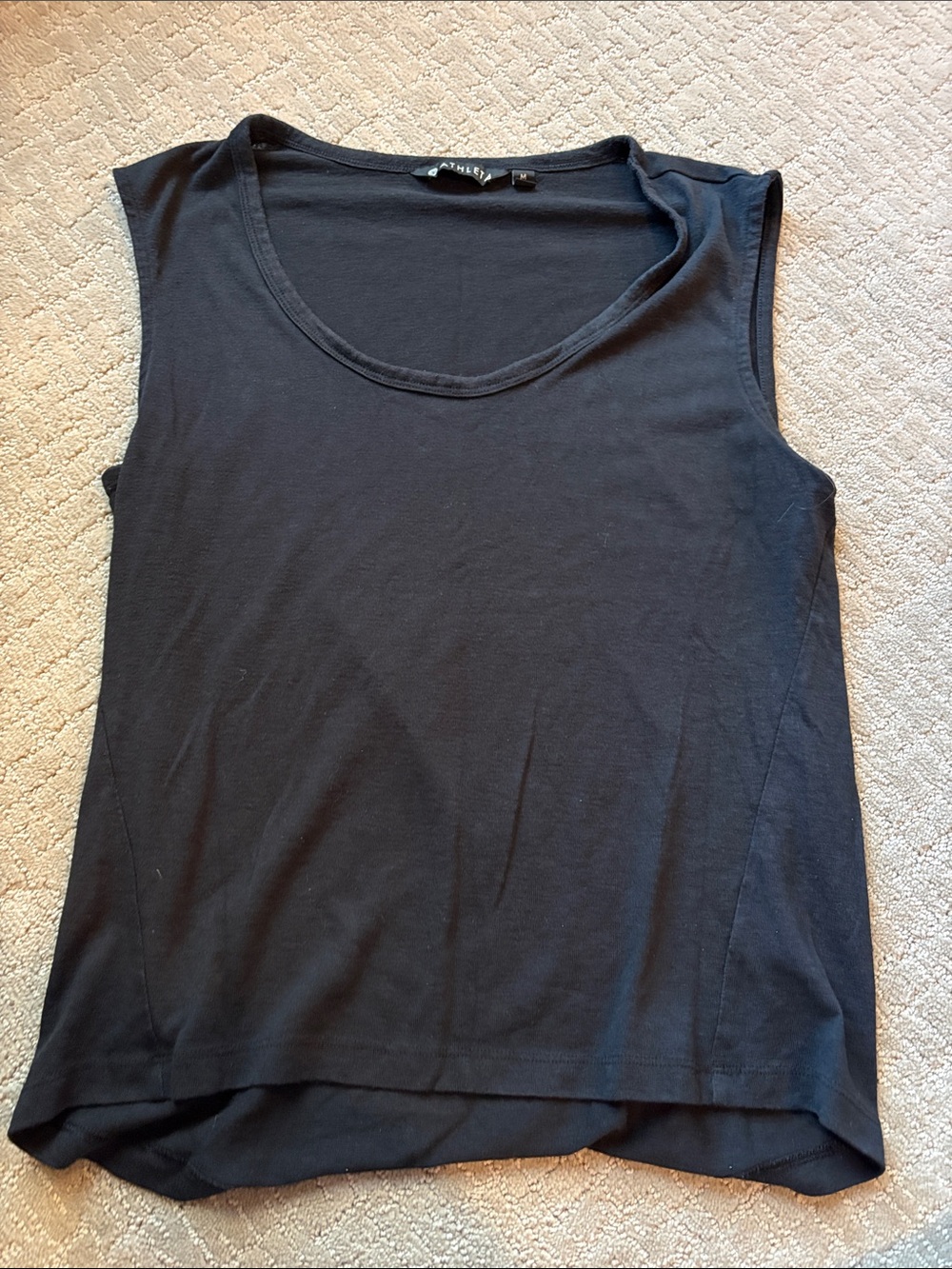 2 Black Sleeveless Scoop Neck Top